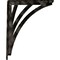 Ekena Millwork Nevio Wrought Iron Bracket, (Single center brace), Antiqued Pale Gold 1 1/2"W x 12"D x 15"H BKTM01X12X15SNEAPG - alternate 3